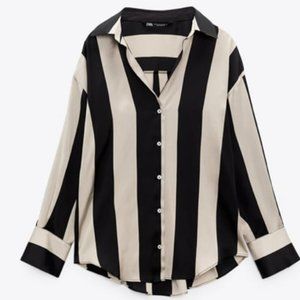 Oversized Stripe Button Down Shirt - NWT